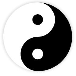 Source: "Yin and Yang" by Klem - This vector image was created with Inkscape by Klem, and then manually edited by Mnmazur. Licensed under Public Domain via Wikimedia Commons