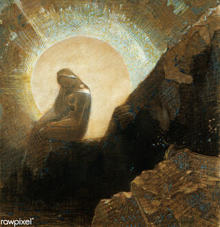 Melancholy by Odilon Redon, image provided by Rawpixel Ltd via Flickr, creative commons license