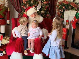 Santa claus deals with kids