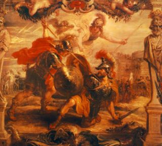 Achilles Slays Hector, by Peter Paul Rubens (public domain 1630–35)
