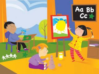 Kids in Kindergarten Cartoon