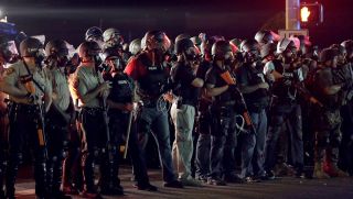Police in Ferguson wearing