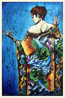 The Phoenix Kimono, painting by Arthur Hunter-Blair