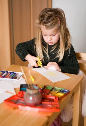 girl doing crafts