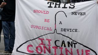 A banner at a protest in ireland.