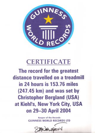 Christopher Bergland Guinness World Record 153.76 miles in 24 hours