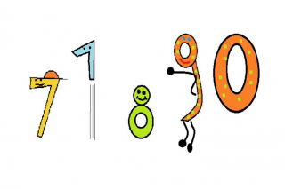 One of the boys in Ms. Kirschner's choir used Paint software to depict his colored numbers. colored numbers