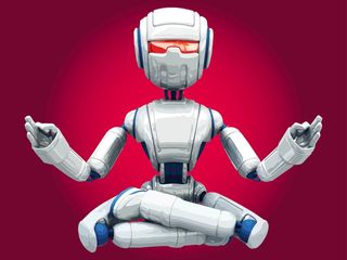 Free Vector/Meditating Robot Free Vector/Meditating Robot