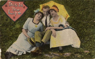 Postcard "This is the Life", labeled for reuse, Wikimedia Commons