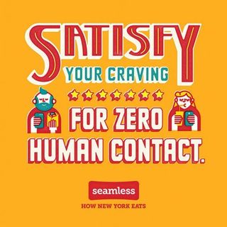 advertisement for the app Seamless
