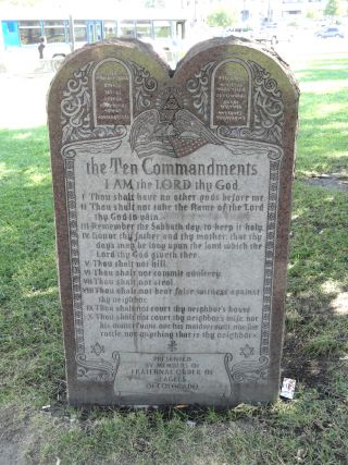 "Ten Commandments - Civic Center Park - DSC01371" by Daderot--Wikimedia Commons "Ten Commandments - Civic Center Park - DSC01371" by Daderot--Wikimedia Commons