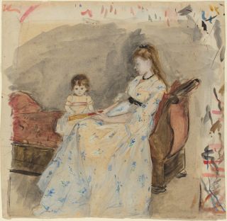 Berthe Morisot, The Artist's Sister, Edma, with Her Daughter, Jeanne, 1872, Ailsa Mellon Bruce Collection1970.17.160, National Gallery of Art, Washington, D.C.