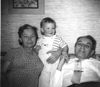 that's me with my grandparents, photo taken by my father, Sidney Marantz