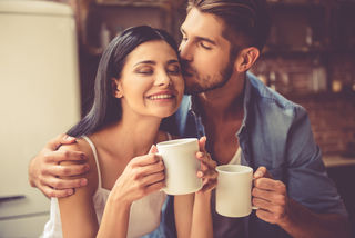 drinking coffee together