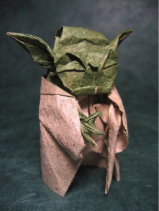 (c) 2007 Phillip West, used with permission. Yoda made of sandpaper and tissue.