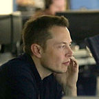 Elon Musk in Mission Control at SpaceX by Emily Shanklin "Wikimedia Commons"