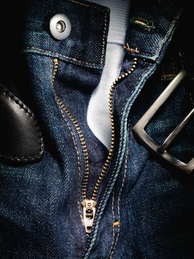Men's jeans w/ fly open