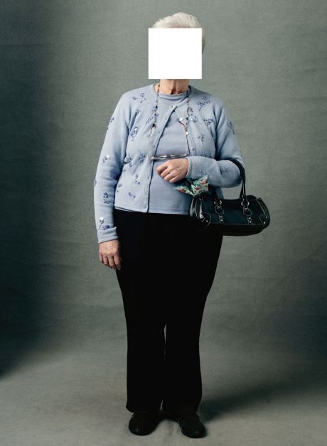 Elderly lady, face hidden