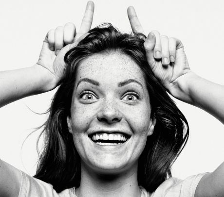 Girl making silly face