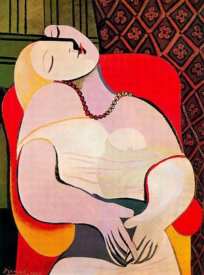 Picasso’s Le Rêve (The Dream). The loss of muscle tone in the neck suggests rapid eye movement sleep. Le Rêve - Pablo Picasso