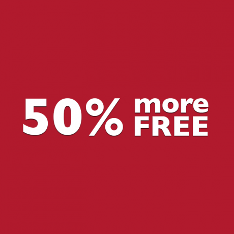 50% more free