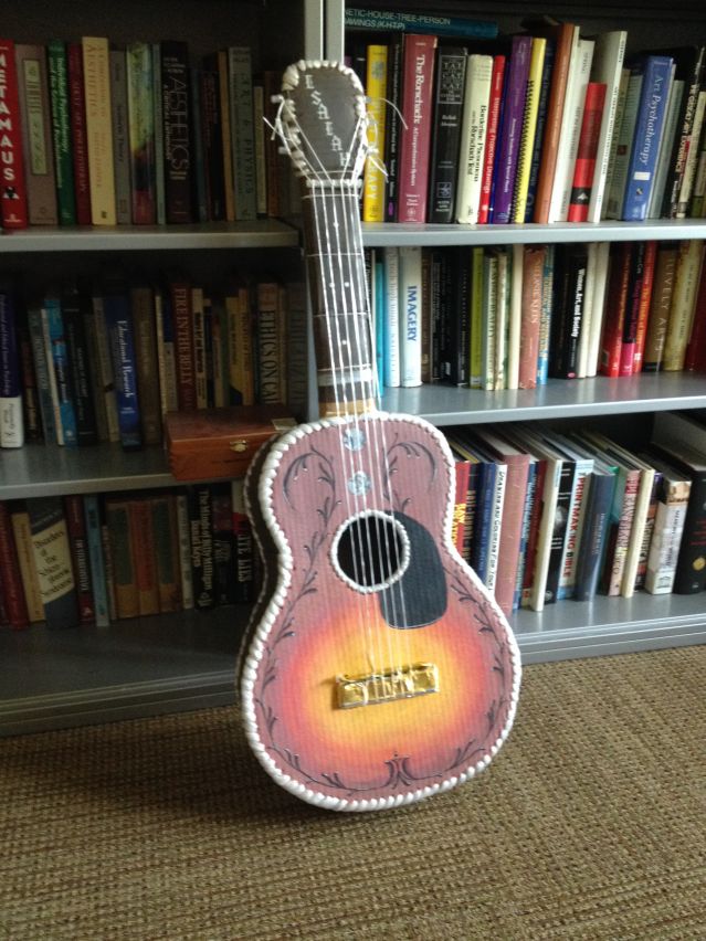 Guitar made out of found objects