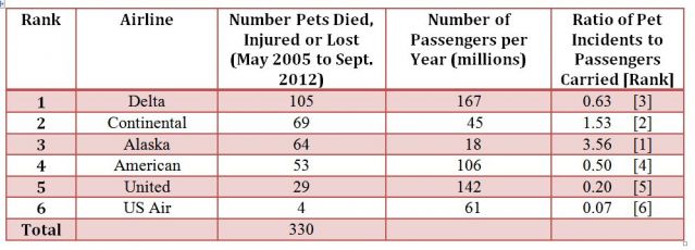 dog canine pet cat airline safety transport baggage