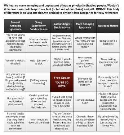 Disability Bingo | Psychology Today