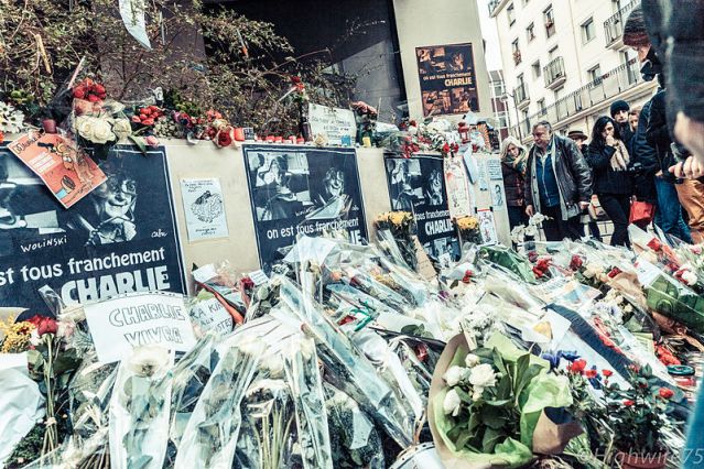 Rue Nicolas-Appert, Paris, one day after the Charlie Hebdo shooting.
