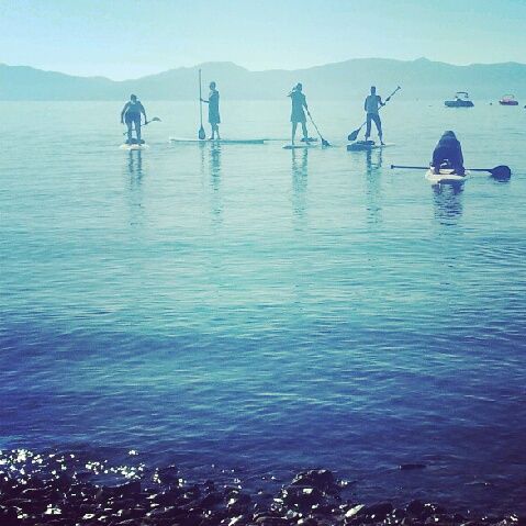 To stay on your paddle board - take it easy Paddle board yoga on Lake Tahoe