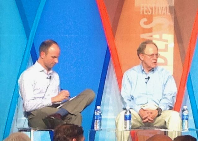 Kevin Delaney & Mike McConnell at the Aspen Ideas Festival 2013.