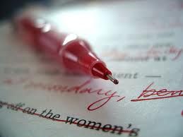Critiques can be hard to take! Image of a red marking pen.