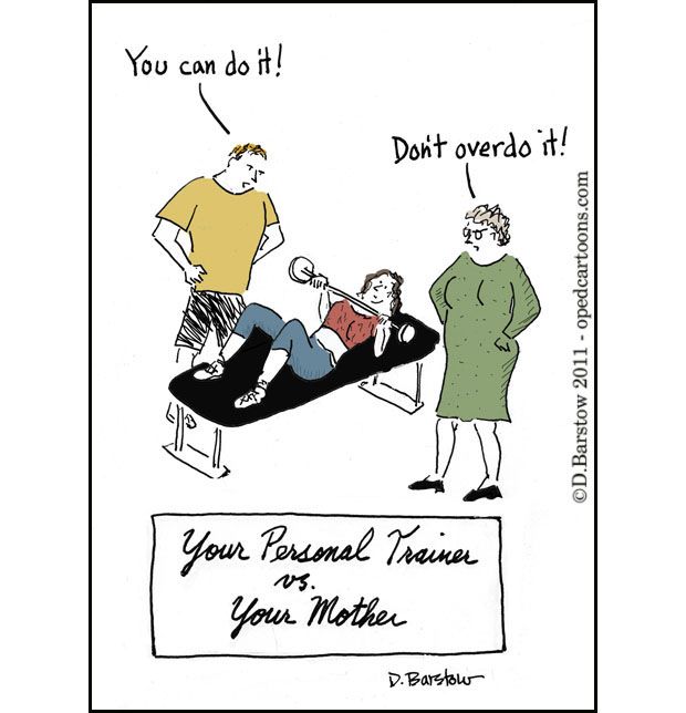 do you have several people telling you what to do? Who do you listen to: your trainer, or your mother? oon on motivation and what makes you exercise or feel guilty