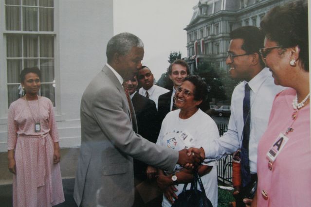 July, 1993, the front lawn of the White House