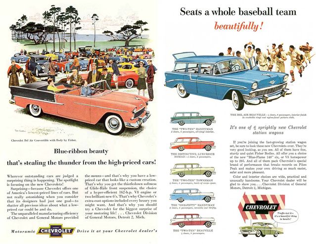 1955 & 1956 Chevrolet ads by Insomnia Cured Here Flickr Licensed Under CC BY 2.0