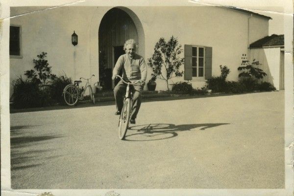 Einstein on Bicycle/Labeled for Reuse