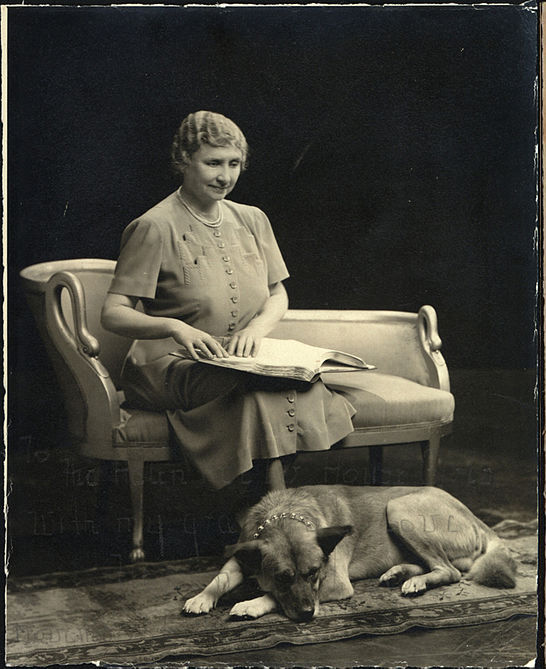 Helen Keller and the First Akitas in 