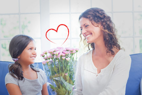  Composite-image-heart-against-happy-mother-daughter-sitting-couch-flowers-image53739097