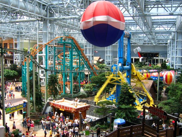 The amusement park at the center of the Mall of America