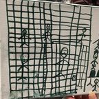 Child's Drawing of Detention at Border Facility
